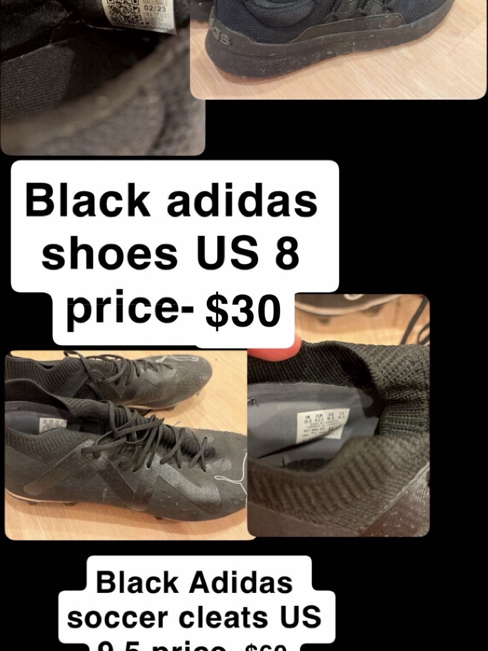 adidas Black Soccer Cleats